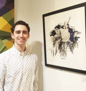 Daniel Sherington with his award winning work.