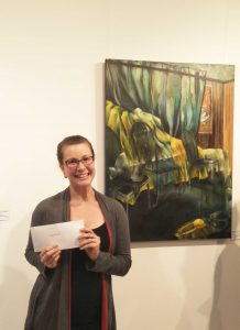 Jessica Malousis with her award winning work.