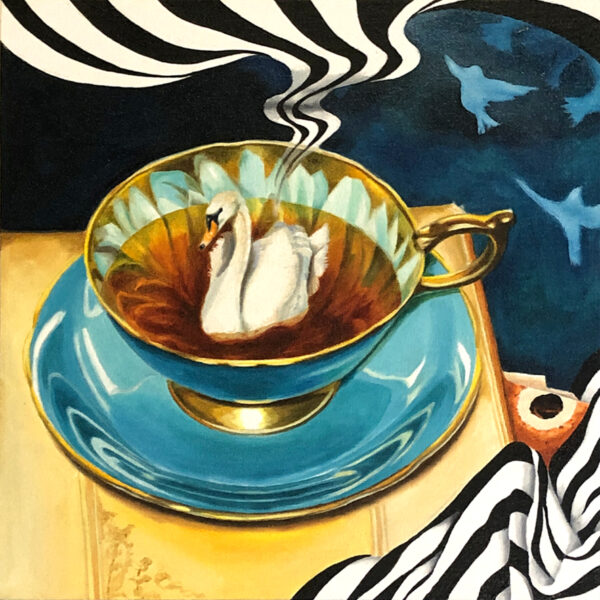 A swan in a teacup