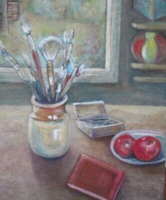Silence of My Studio by Esther Austin 
$550 Oil 45x61cms